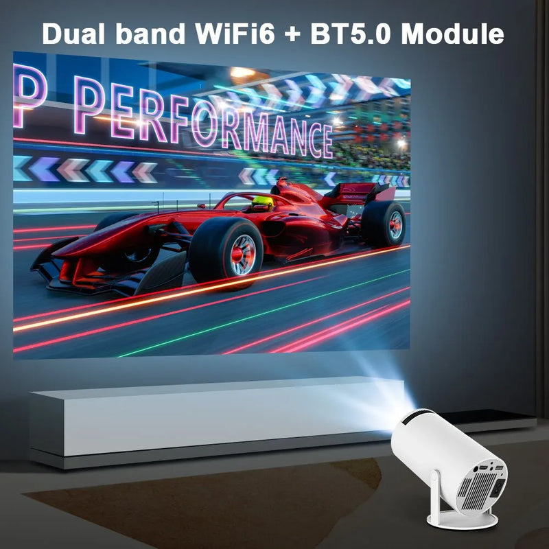 Projector Android 11 4K 1280*720P HY300 Dual Wifi 260ANSI 180°flexible BT5.0 Cinema Outdoor Portable Outdoor Projetor